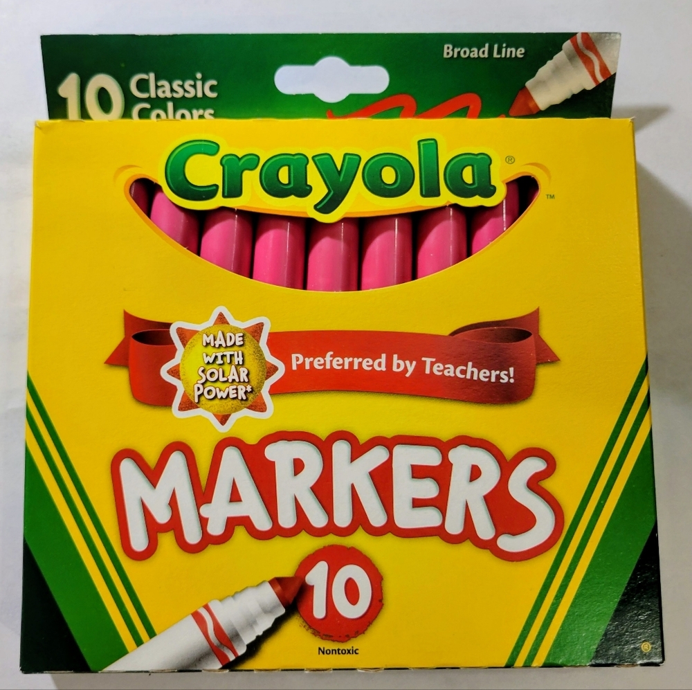 (10)ct Crayola Markers Single Color (PINK) Bulk Lot
